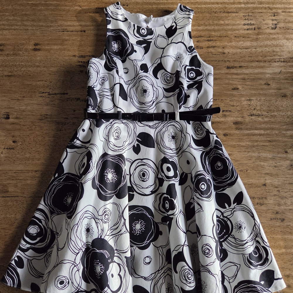 Alessi Monochrome Floral Kids Dress